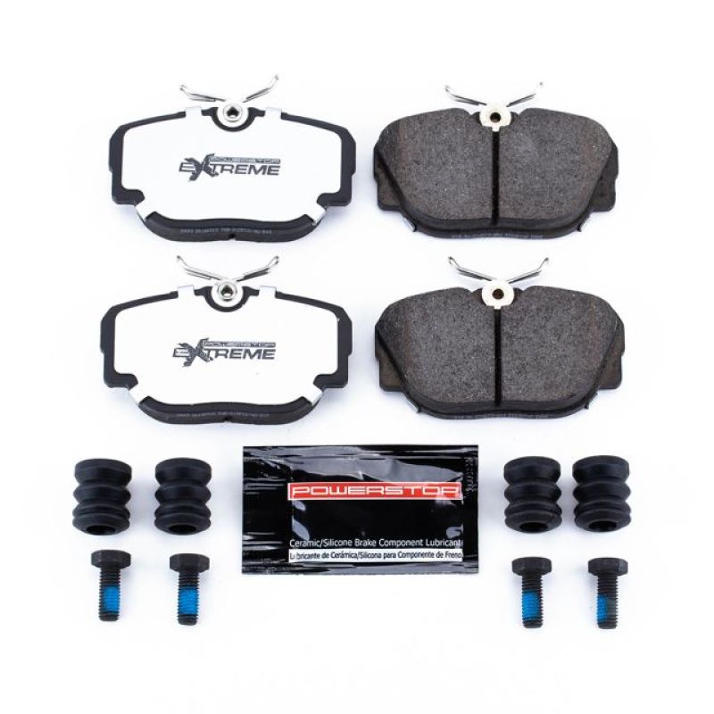 PowerStop Z26 brake pads for 1991 BMW 318i, front or rear performance brake pads with hardware installed.