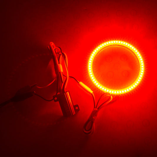 Oracle Lighting Jeep Wrangler 07-17 LED waterproof turn signal halo kit in amber for fog lights, featuring bright halo rings.
