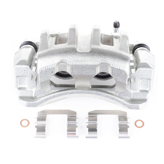 PowerStop front right OE brake caliper with bracket for Hyundai Veracruz (2007-2012), showing detailed metal component and mounting points.