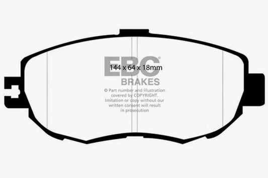 EBC Ultimax2 front brake pads for Lexus LS400 1993-1994, OE type, shown in the image with brake pad design and branding.