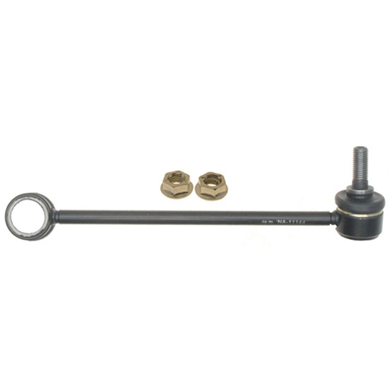 Moog front right sway bar link for BMW X5 2007-2018, showing the metal endlink with bushings and mounting hardware.