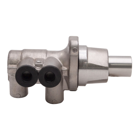 DFC 2009 Ford Mustang brake master cylinder with metal fittings and mounting brackets, designed for vehicle braking system repair.
