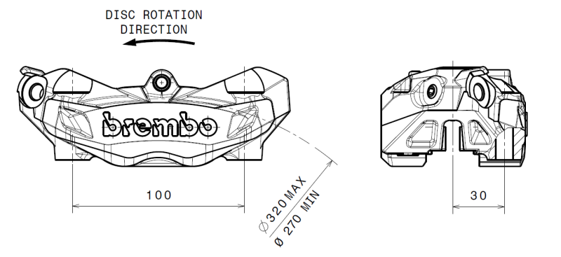 Brembo 08-12 BMW F650GS/13-18 F700GS/08-18 F800GS M4.32 Brake Caliper - Front Left