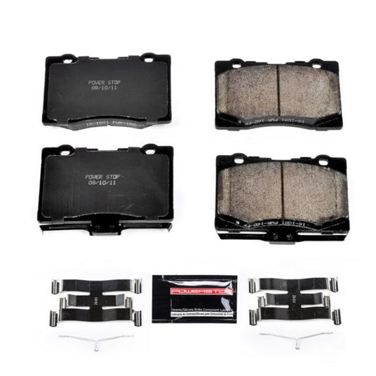 PowerStop Z23 Evolution Sport brake pads for 2005-2012 Acura RL, front performance brake pads with hardware installed.