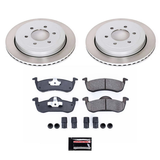 PowerStop rear semi-coated rotor kit for 2007-2017 Lincoln Navigator, performance brake rotor set with black coating