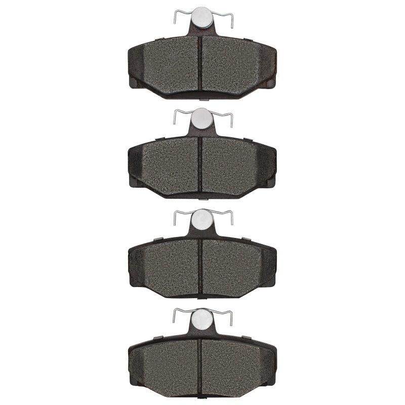 R1 Concepts Volvo 740 rear OE brake pads, model R1 88-00, showing new brake pad set with metal backing and friction surface.