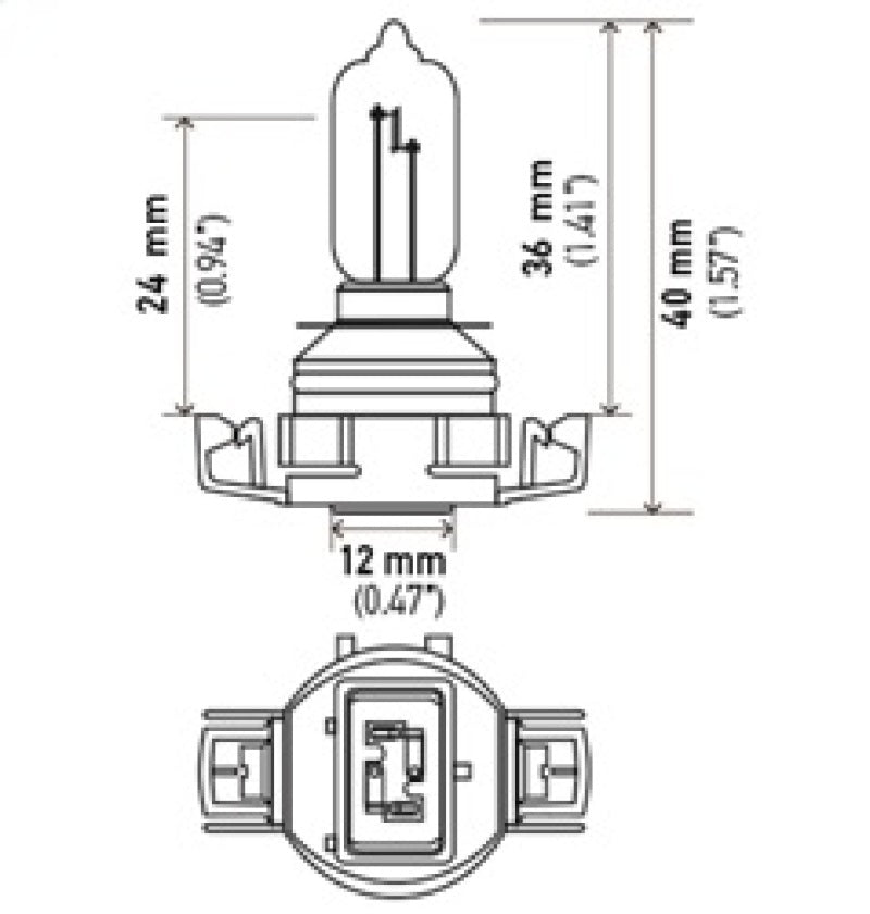 Pair of Hella H16/9009 12V 35W Xen Pure Yellow XY bulbs for automotive headlights, showing the yellow-tinted bulb design.