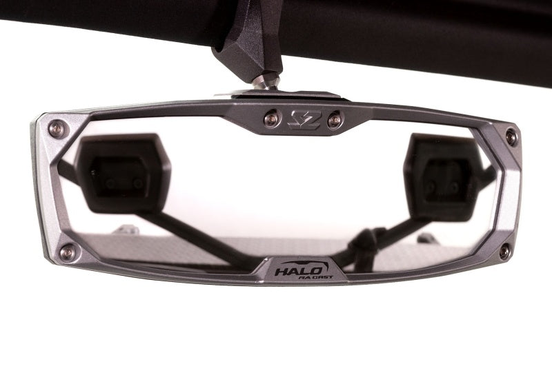 Pair of Seizmik 16+ Can Am Defender HD5-HD10 halo rear view mirrors, cast aluminum, mounted on the vehicle for enhanced visibility