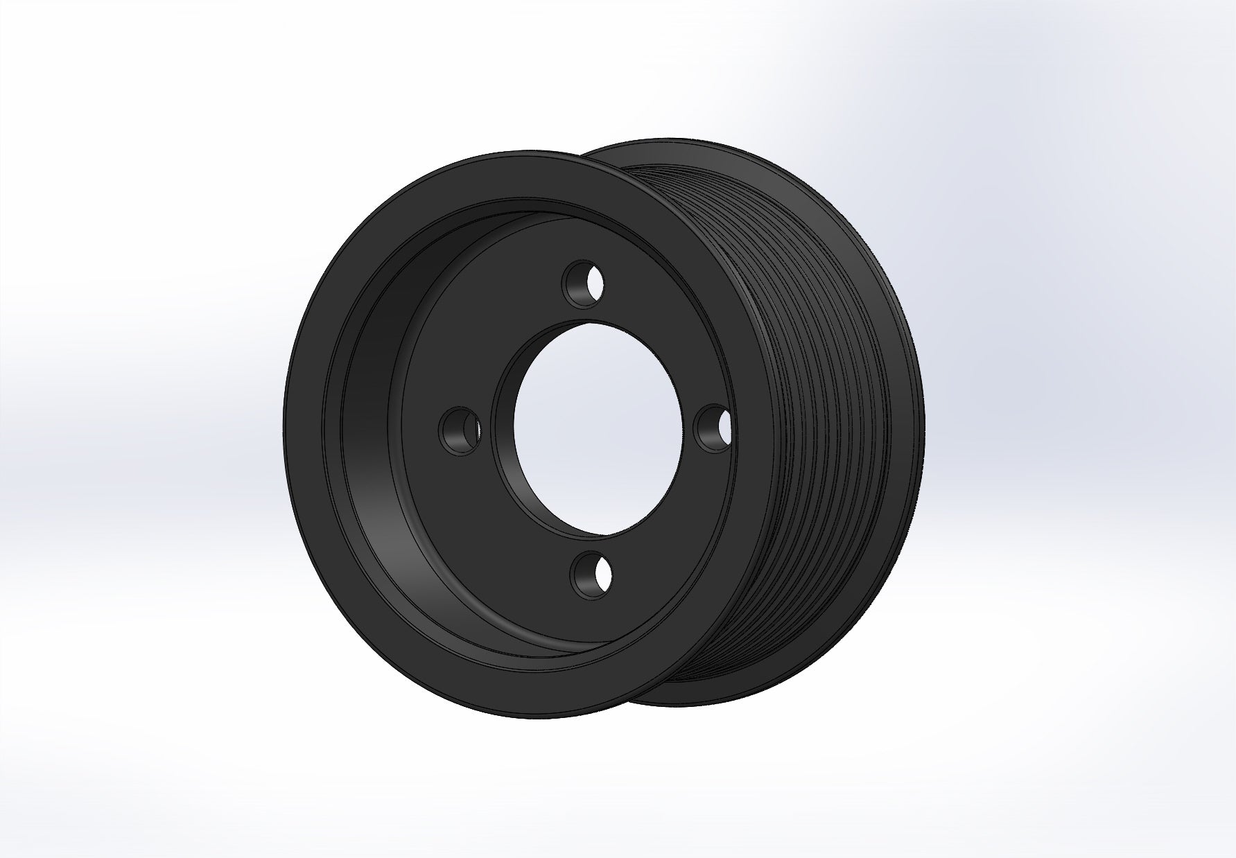 3.50" 10 Rib ZPE GripTec® 2pc Edelbrock TVS L3 Black Pulley Only