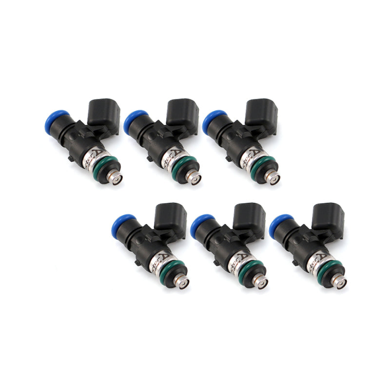Set of six Injector Dynamics 1750-XDS fuel injectors for 2009+ Hyundai Genesis, 1750cc, 14mm lower O-ring, 6-cylinder engine.