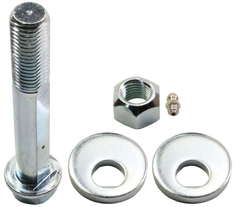 Moog rear toe adjuster for Ford Escape suspension alignment kit, showing metal component with adjuster mechanism.