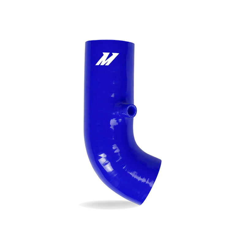 Mishimoto blue cold air intake kit with airbox installed in a Subaru BRZ or Scion FR-S, showcasing the performance air intake system.
