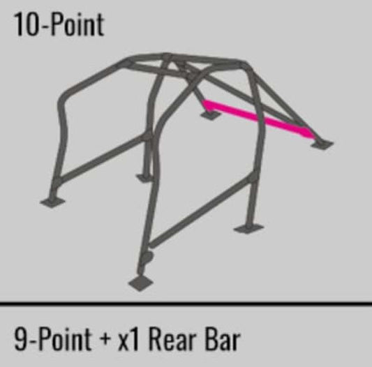 Black Cusco Safety21 SXE10 IS300 2-passenger roll cage showing sturdy metal bars and mounting points for vehicle safety.