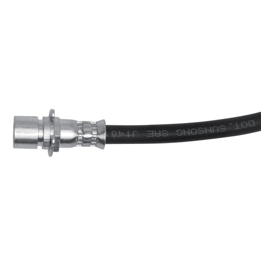DFC rear left brake hose for Cadillac CTS 2008-2014, part of brake line kit, with flexible rubber and metal fittings.