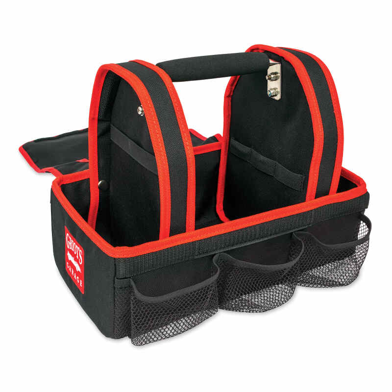 Griots Garage Concours Car Detailing Tool Storage Bag with multiple compartments for organizing detailing supplies.