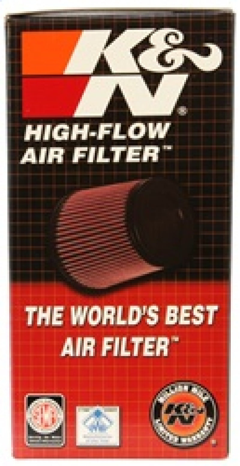 K&N Engineering universal rubber air filter with 2 7/16 inch flange, 3.75 inch OD, 6 inch height, and 20-degree flange angle.