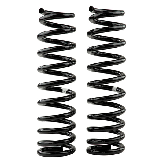 Old Man Emu ARB OME 2021+ Ford Bronco front coilover springs set for light loads, showing coil springs on vehicle suspension.