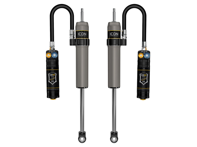 Pair of ICON 25-26 Toyota 4Runner rear 2.5 Series shocks and struts for 0-3 inch lift, designed for off-road performance.