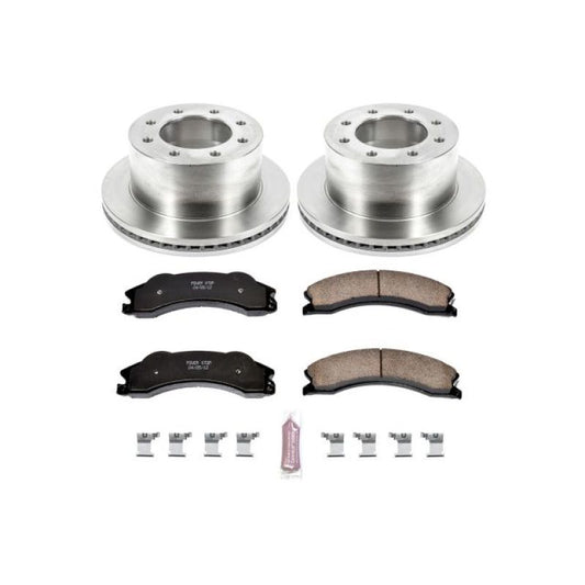 PowerStop OE rear brake rotors from the Autospecialty Brake Kit installed on a 2011-2019 GMC Sierra 3500 HD.