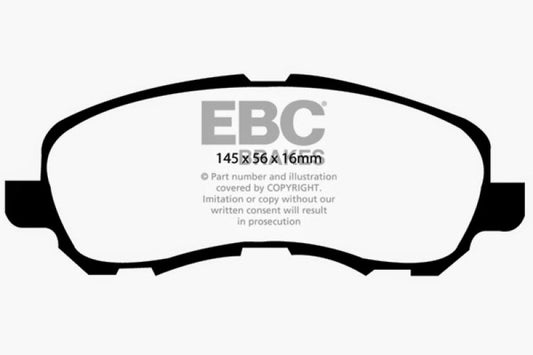 EBC Ultimax2 front brake pads for Chrysler 200 2.4, OE type, showing the brake pad set with metal backing and friction material.