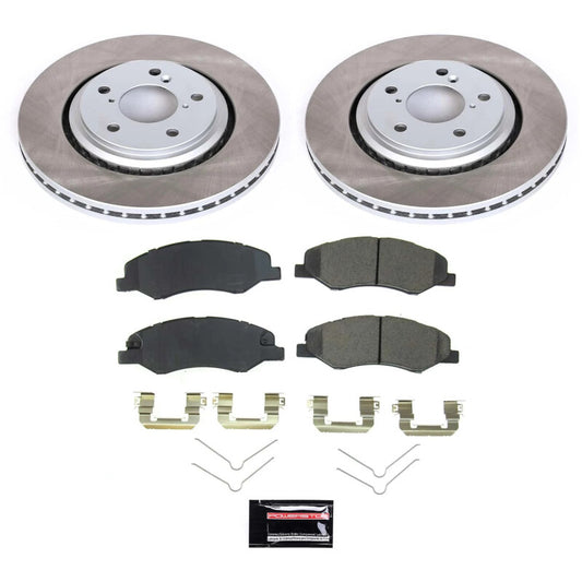 PowerStop brake kit with semi-coated front rotors for 2018-2022 Honda Odyssey, performance brake rotor set.