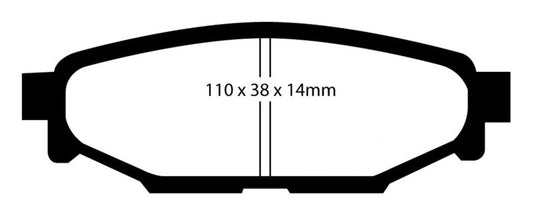 EBC Ultimax2 rear brake pads for Subaru BRZ 2.0, solid rear rotors, OE style brake pads, automotive brake component