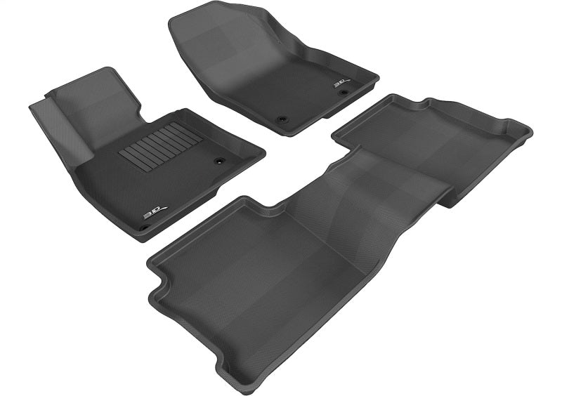 Black rubber 3D MAXpider floor mats for Mazda 6 (2014-2021), full set designed for durable protection and a custom fit.