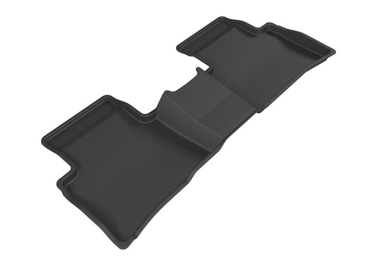 Black 3D MAXpider rubber floor mats for second row of 2016-2020 Toyota Prius and Prius Prime, durable and custom-fit interior protection.