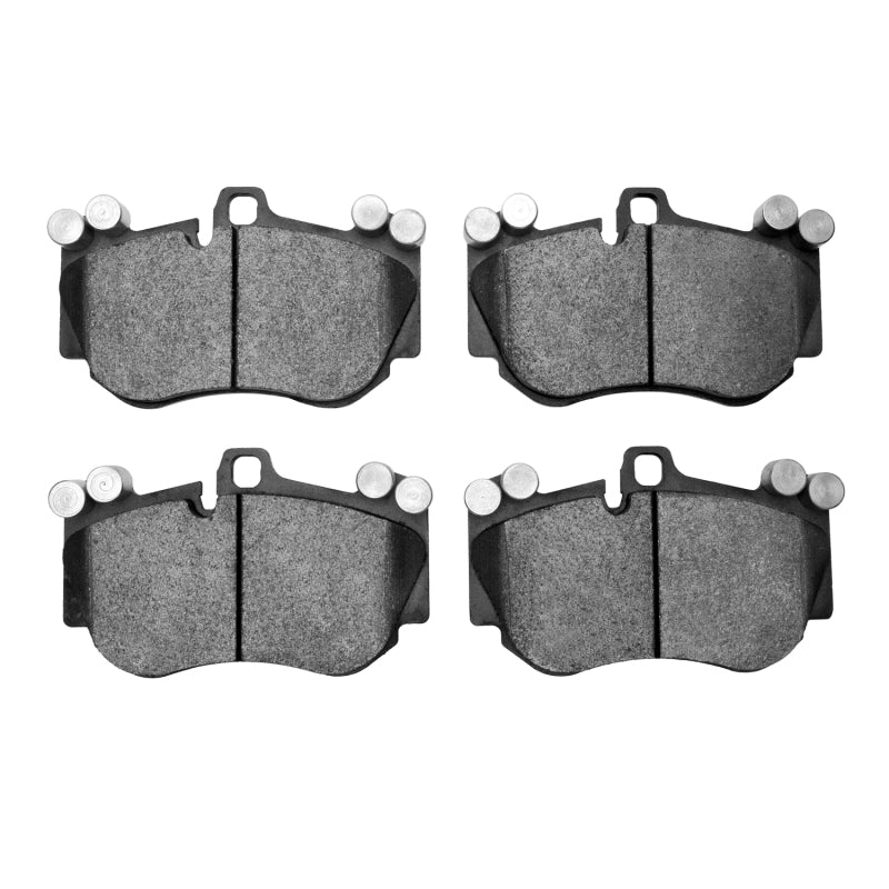 R1 Concepts OE semi-metallic brake pads for Porsche Cayenne R1 05-10 front brake system, showing the brake pad with mounting hardware.