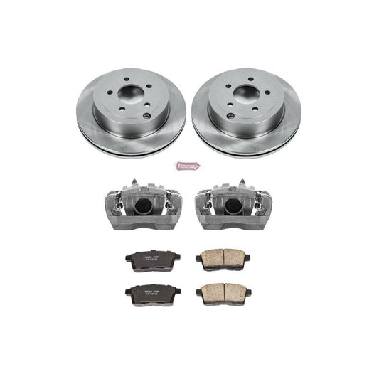 PowerStop OE rear brake kit with calipers for 2007-2010 Ford Edge, includes brake rotors and hardware for reliable stopping power.