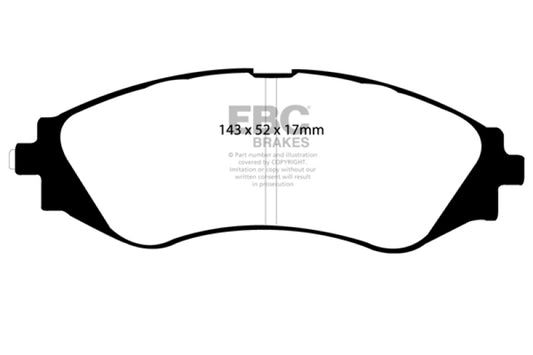 EBC 99+ Daewoo Leganza 2.2 Redstuff front brake pads, high-performance brake pads for improved stopping power.