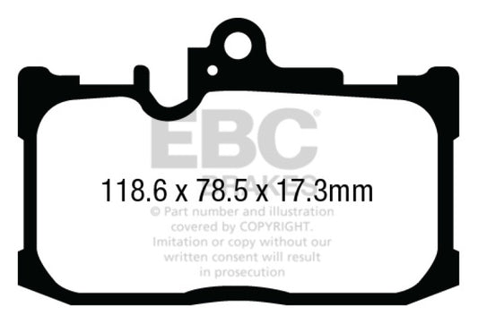 EBC Ultimax2 front brake pads for Lexus GS350 3.5 F-Sport RWD, high-performance OE replacement brake pads.