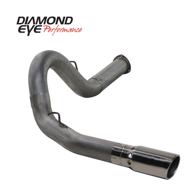 Diamond Eye Performance DPF Back exhaust system for 2007-2008 Chevy 6.6L 2500/3500 trucks, showing the stainless steel muffler and piping.