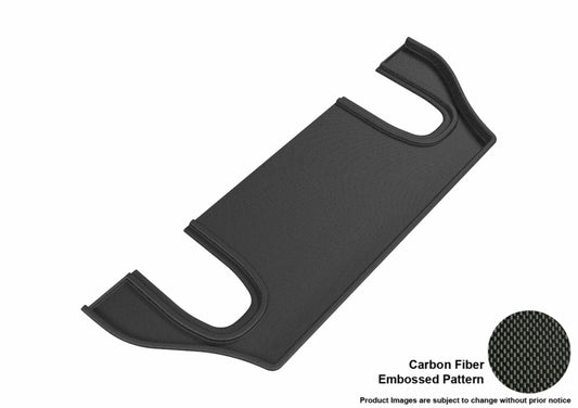 Black 3D MAXpider rubber floor mats for 2016-2020 Tesla Model X 6-seats third row, designed to fit and protect the vehicle's interior.