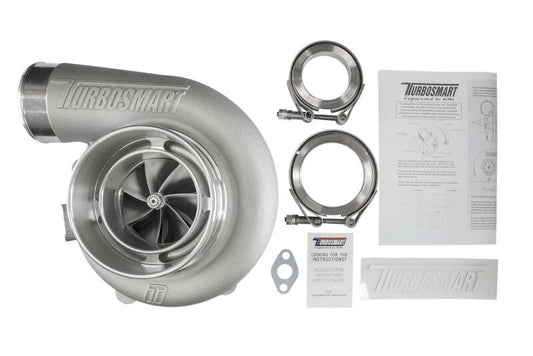 Turbosmart 7170 V-Band 0.96AR externally wastegated reverse rotation TS-1 turbocharger showing V-band connection and external wastegate port.