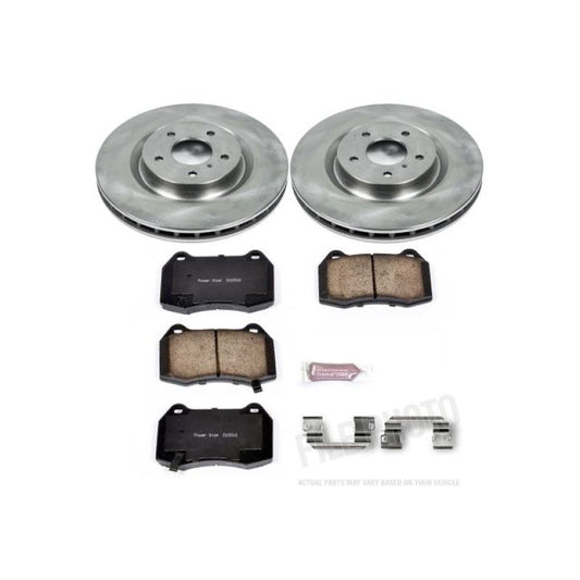 PowerStop OE front brake kit for Infiniti G35 2003-2004, includes brake rotors and pads for enhanced stopping power