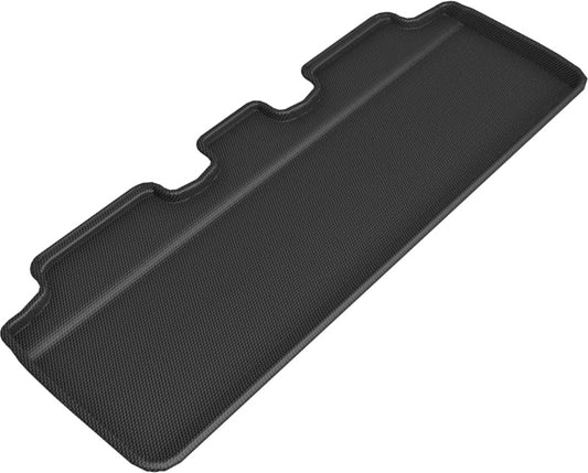 Black 3D MAXpider Tesla Model Y 2020 Kagu 2nd row rubber floor mat with textured surface for vehicle interior protection.