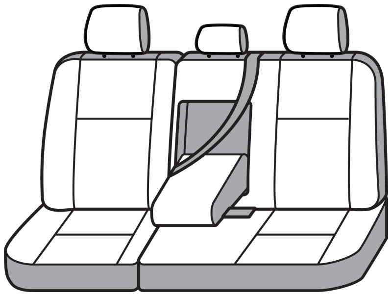 Covercraft Carhartt Super Dux second row seat covers installed in a 2022-2025 Ford F150 truck interior.