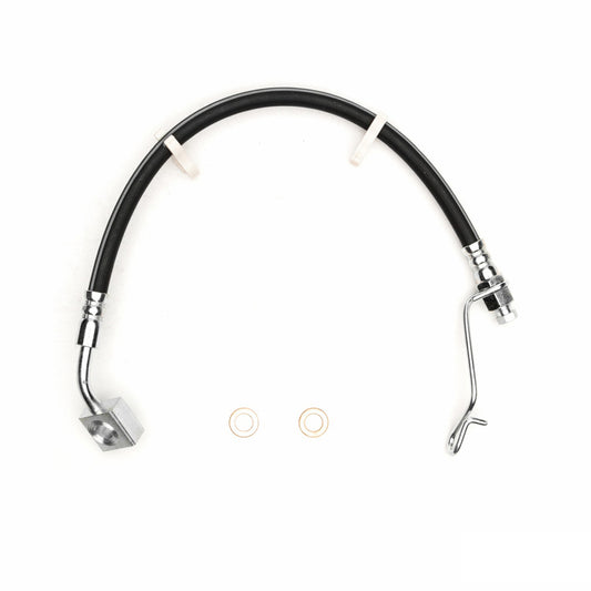 DFC Dodge Ram 1500 rear brake hose from brake line kit, installed on the vehicle's rear brake system.