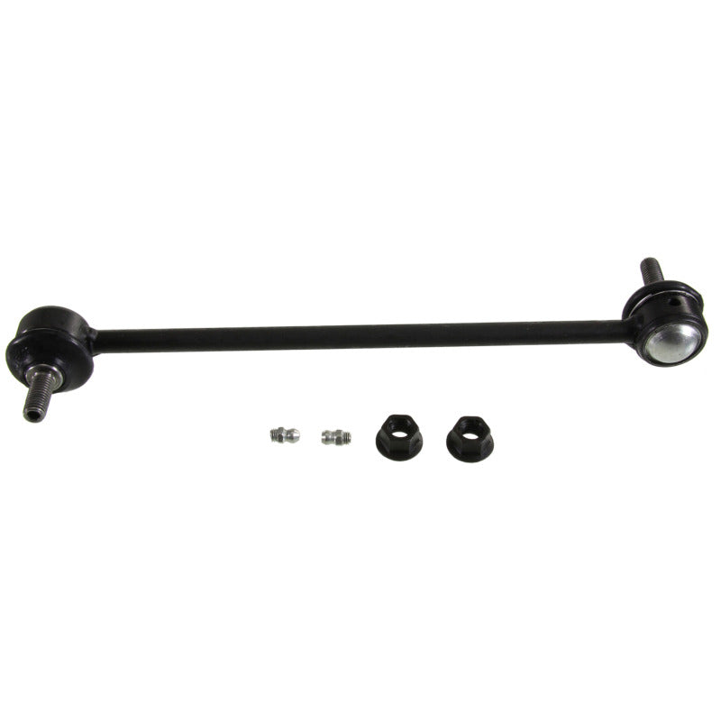 Moog Ford Escape front sway bar endlinks kit showing metal links with rubber bushings for suspension stability.