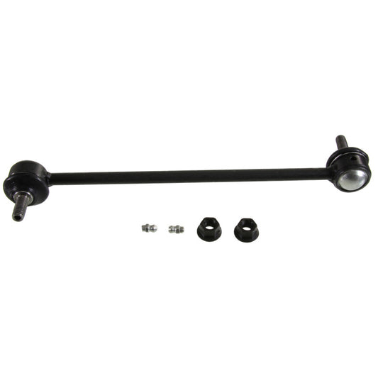 Moog Ford Escape front sway bar endlinks kit showing metal links with rubber bushings for suspension stability.