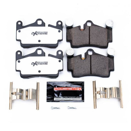 PowerStop Z26 Extreme Street brake pads for Audi Q7 2007-2015 rear, with hardware, designed for high-performance stopping power.