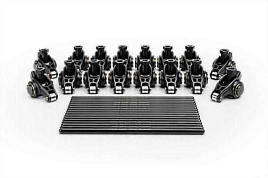 COMP Cams rocker and pushrod kit with CS 1.52 3/ push rods, showing metallic components and detailed parts assembly.