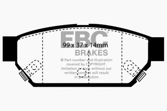 EBC Eagle Summit 1.5 Greenstuff rear brake pads for 1993-1996 Eagle Summit performance brake system