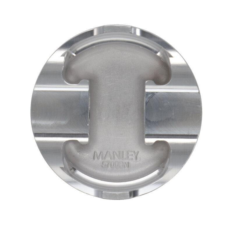 Manley Performance forged 4.6L V8 piston set with 3.572-inch bore and 1.200-inch compression height, includes 8 pistons.