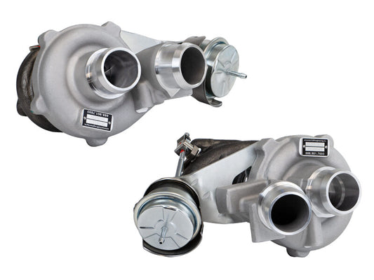 aFe BladeRunner turbocharger for 2013-2017 Ford F-150 V6 3.5L engine, close-up view of the turbocharger unit with branding