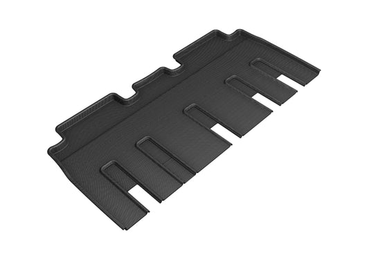 Black 3D MAXpider rubber floor mats for 2017-2020 Tesla Model X 7-seats second row, folding Kagu 2nd row floor protection.