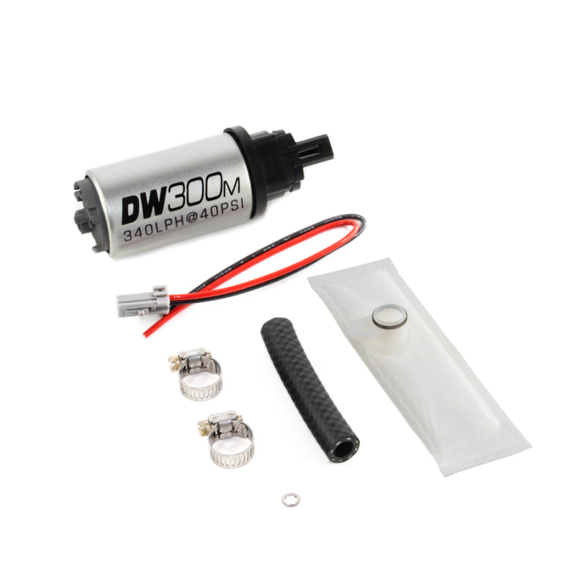 DeatschWerks DW300M fuel pump for 97-04 Ford F-150/F-250 in-tank installation, V6 and V8 engine compatible, with install kit.