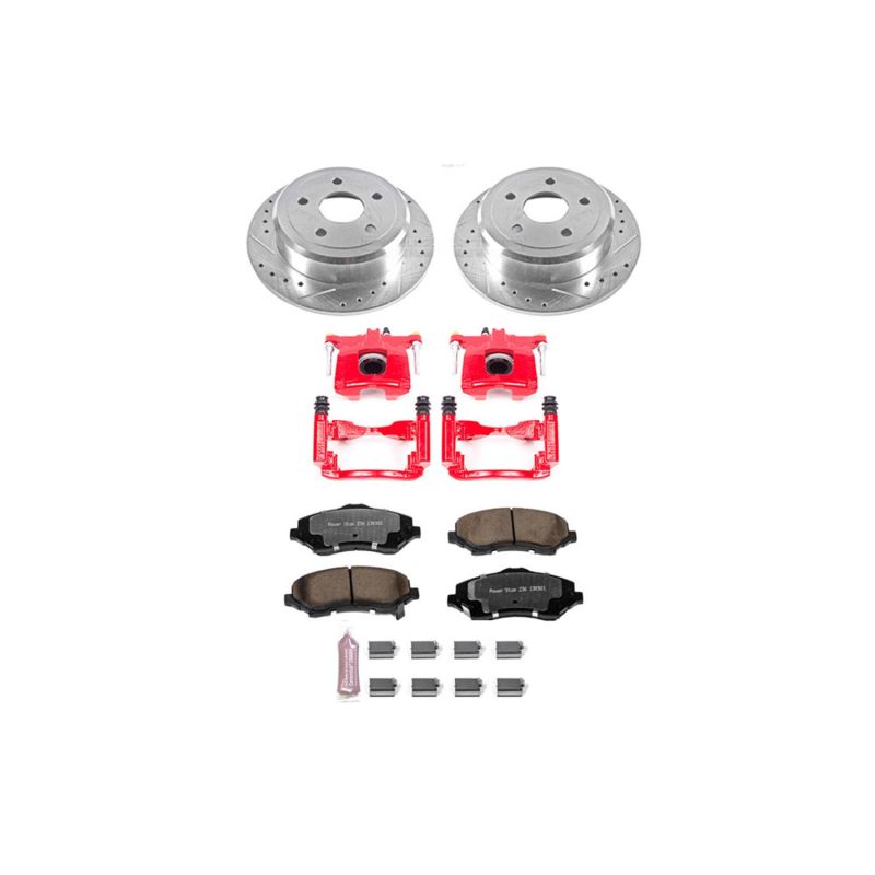 PowerStop rear Z36 truck and tow brake kit with calipers for Jeep Wrangler 2007-2017, performance brake upgrade.