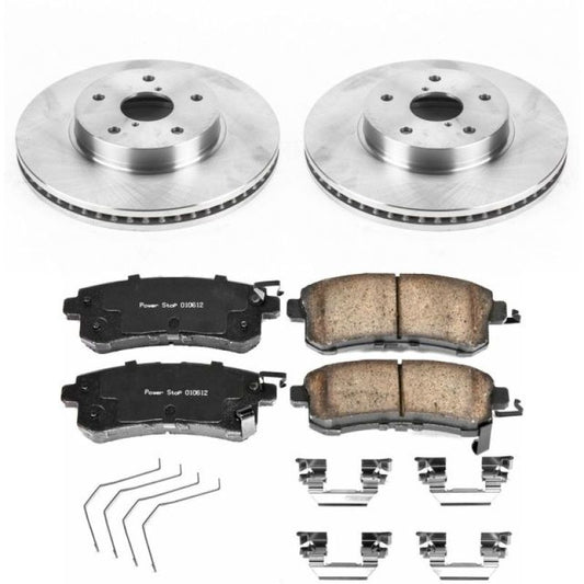 PowerStop OE brake kit for 2015-2018 Subaru Legacy, featuring front disc brakes and components for reliable stopping power